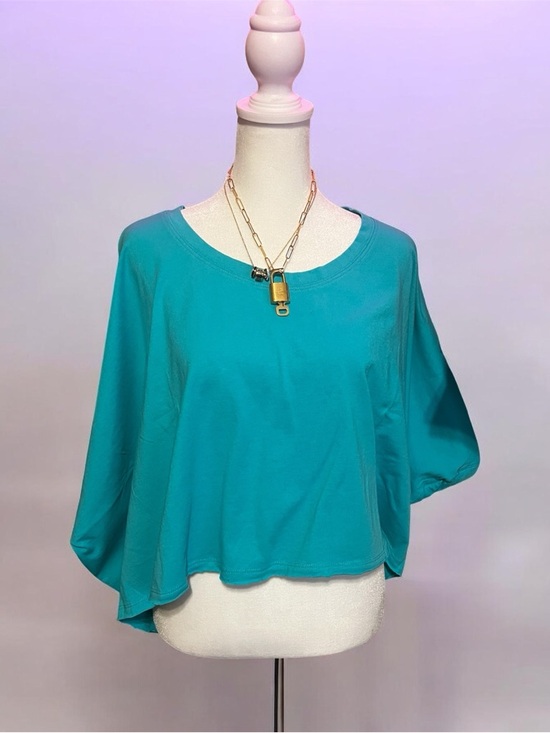 Tops - Relaxed Teal Short-Sleeve Women's Top